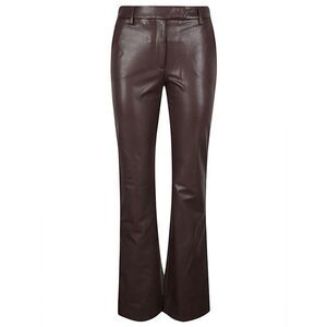 TRUE ROYAL Women's Faux Leather Flare Pants Women BROWN